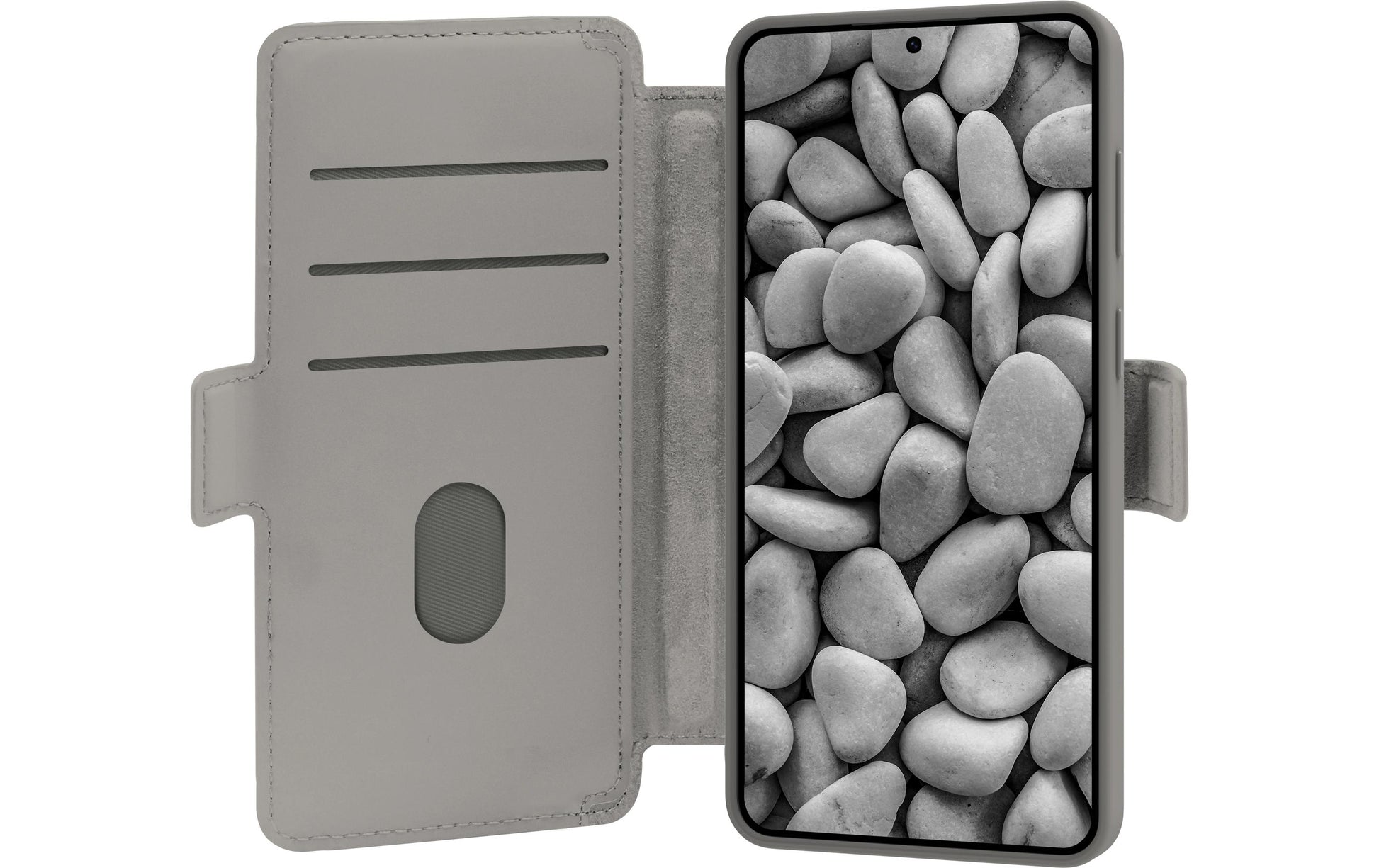 Dbramante1928 Lynge Qi2 ICON Wallethülle – für Samsung Galaxy S26+, mit Kartenfach, Kunststoff, River Stone