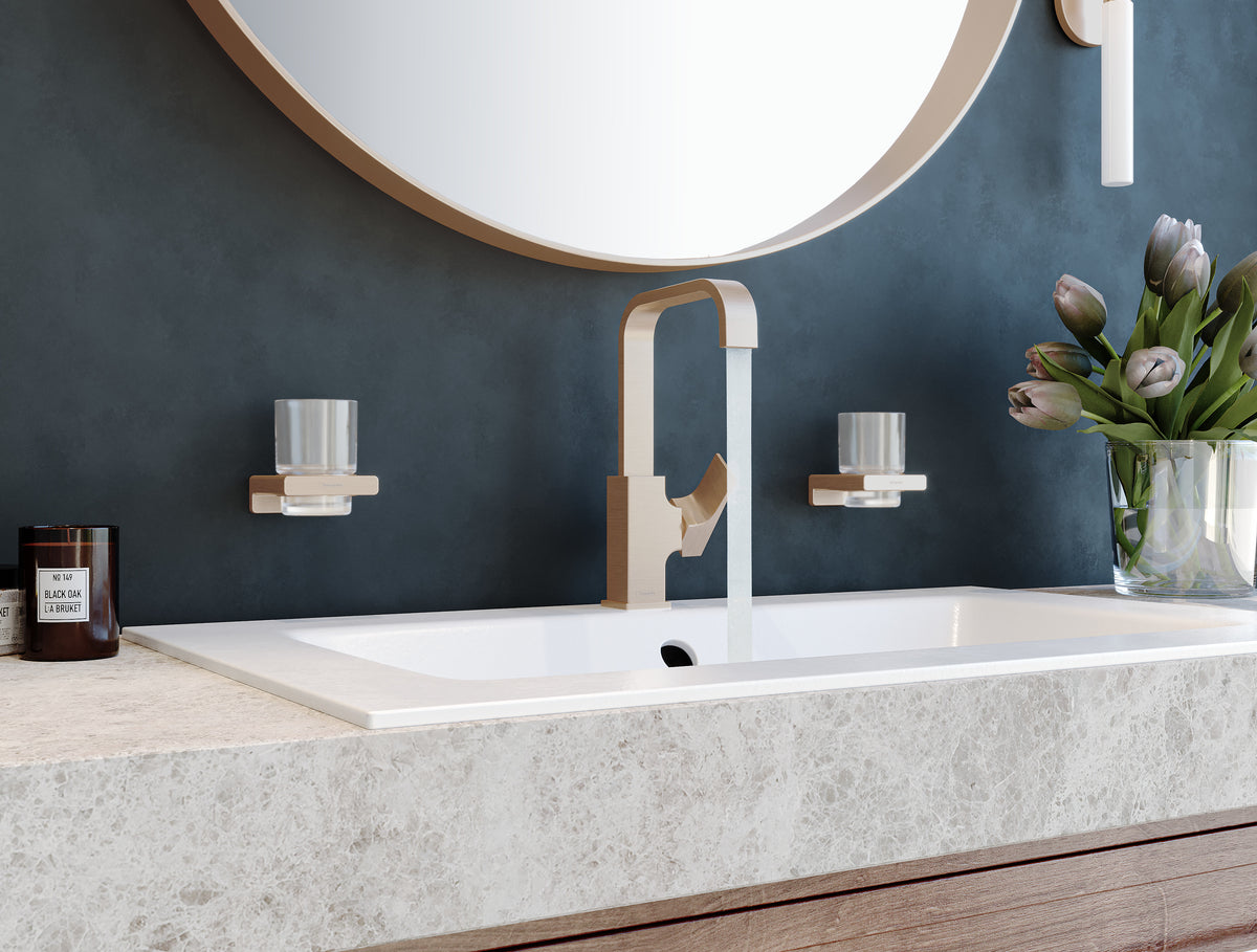 Hansgrohe AddStoris Q Zahnputzbecher – Glas/Metall, 8,1×9,4 cm, Chrom