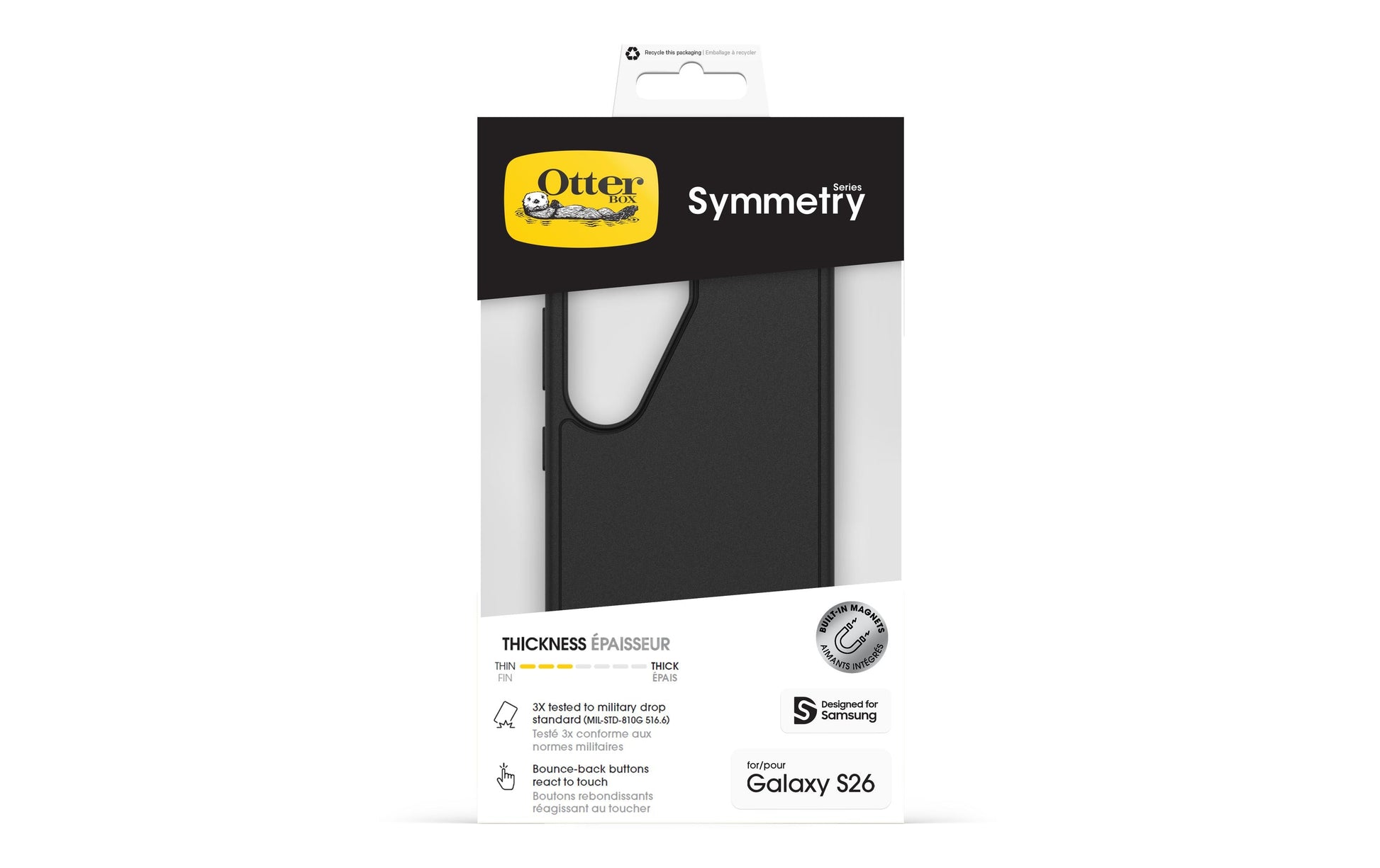 OtterBox Symmetry Magnets Harker Backcover – für Apple iPhone, MagSafe, Schwarz