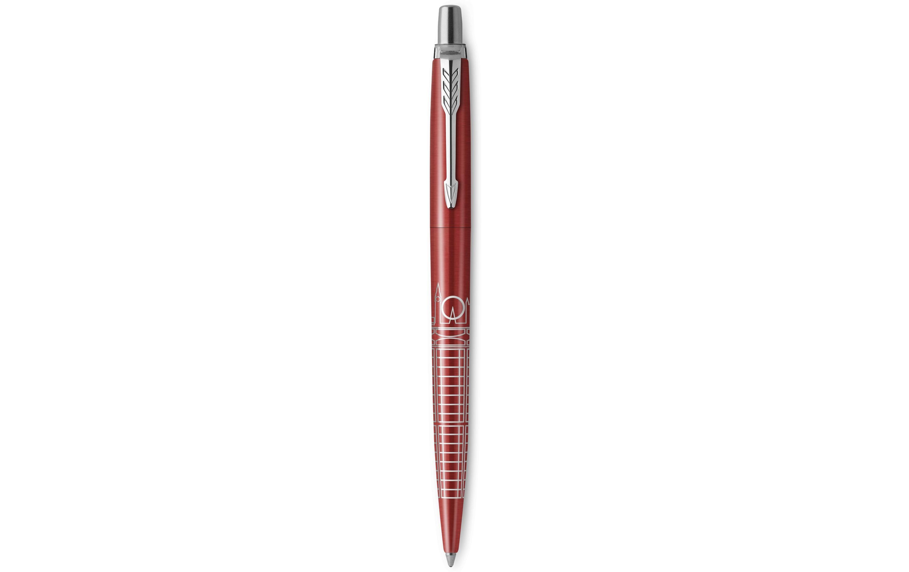 Parker Jotter SE Kugelschreiber – Blau, Mittel, Edelstahl, Rot, nachfüllbar