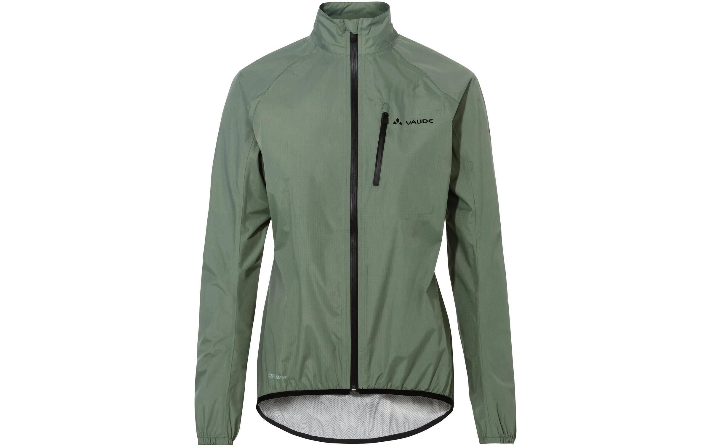 Vaude Regenjacke Drop III – Grösse 46 – Grün, Polyester (recycelt), PU-Membran, wasserdicht, atmungsaktiv