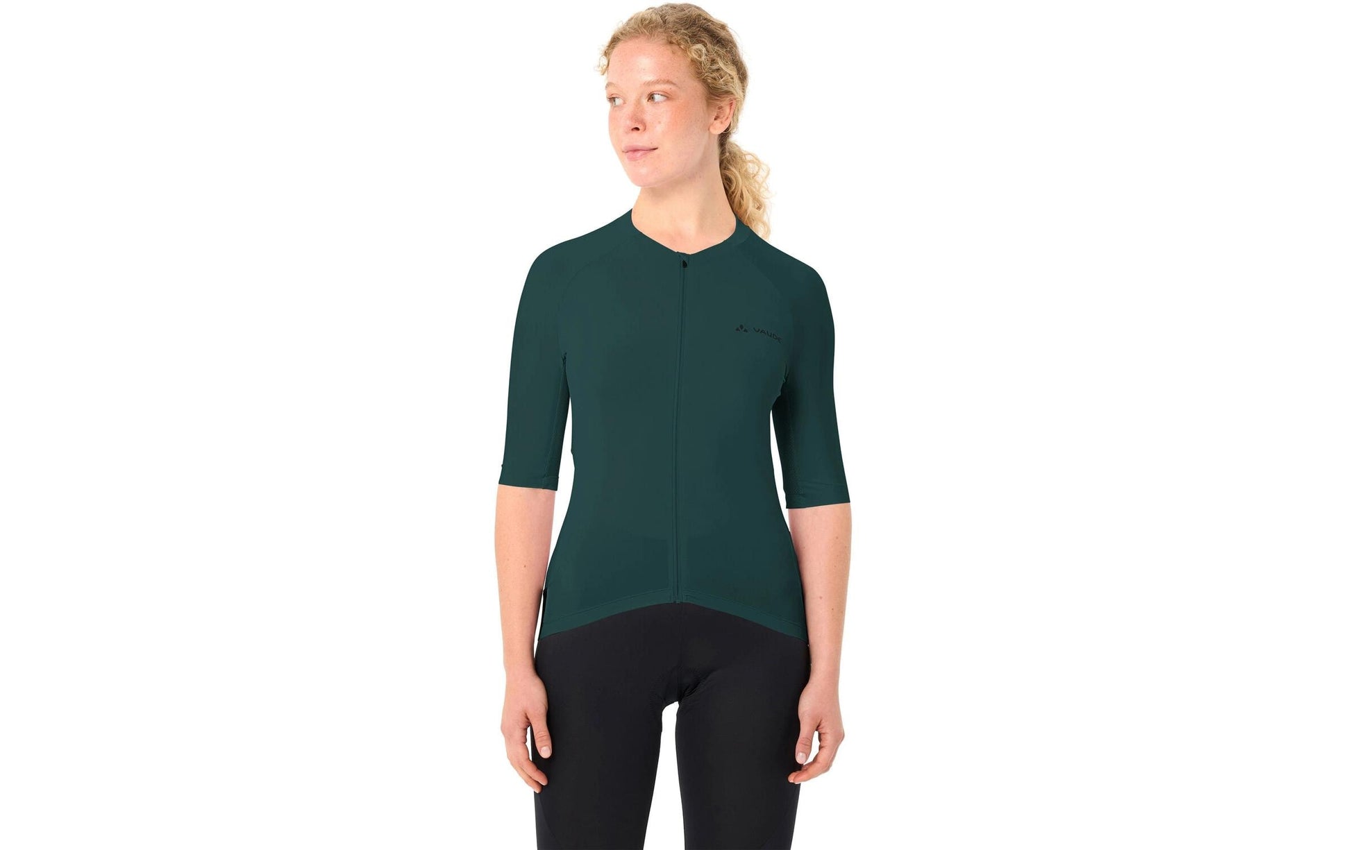 VAUDE Velotrikot, Furka FZ III – 44 – Grün, 88% Polyester (recycelt), 12% Elasthan, GRS/Grüner Knopf