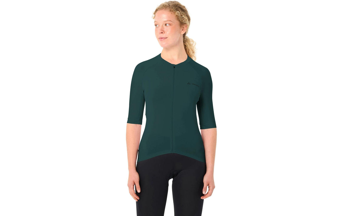 VAUDE Velotrikot Furka FZ III – Grösse 38 – Grün, 88% Polyester (recycelt), 12% Elasthan, Slim Fit, Kurzarm