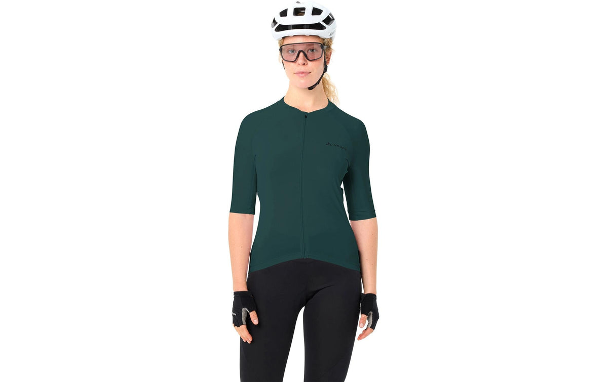 VAUDE Velotrikot Furka FZ III – Grösse 38 – Grün, 88% Polyester (recycelt), 12% Elasthan, Slim Fit, Kurzarm