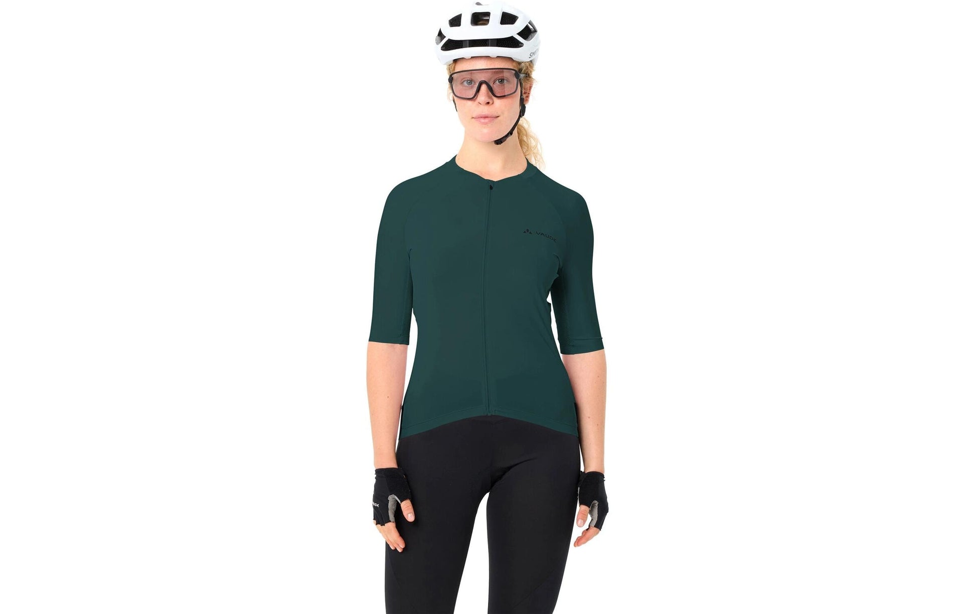 VAUDE Velotrikot, Furka FZ III – 44 – Grün, 88% Polyester (recycelt), 12% Elasthan, GRS/Grüner Knopf