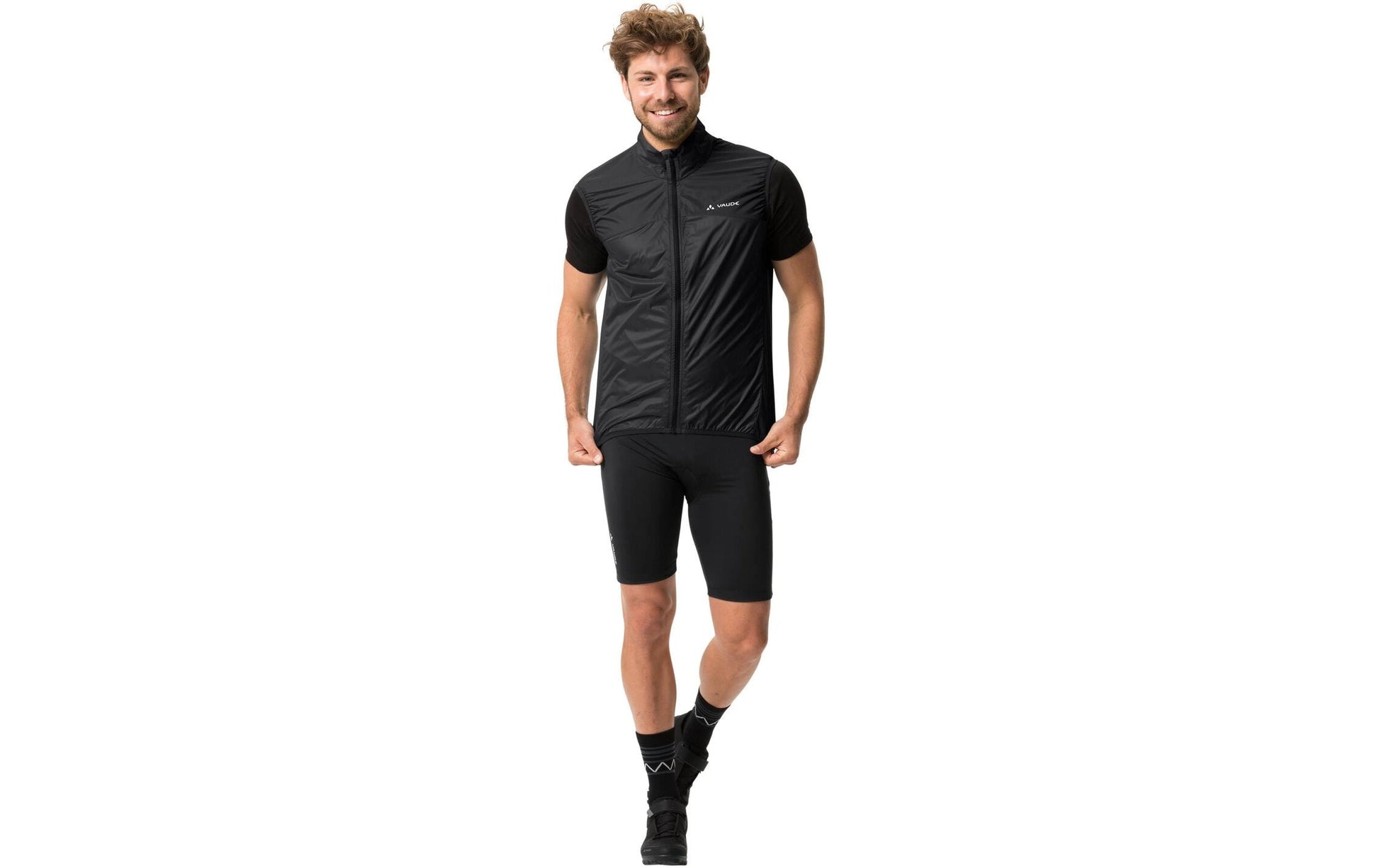 Vaude Matera Air Veloweste – L – Schwarz, Polyamid (recycelt), Winddicht, Atmungsaktiv