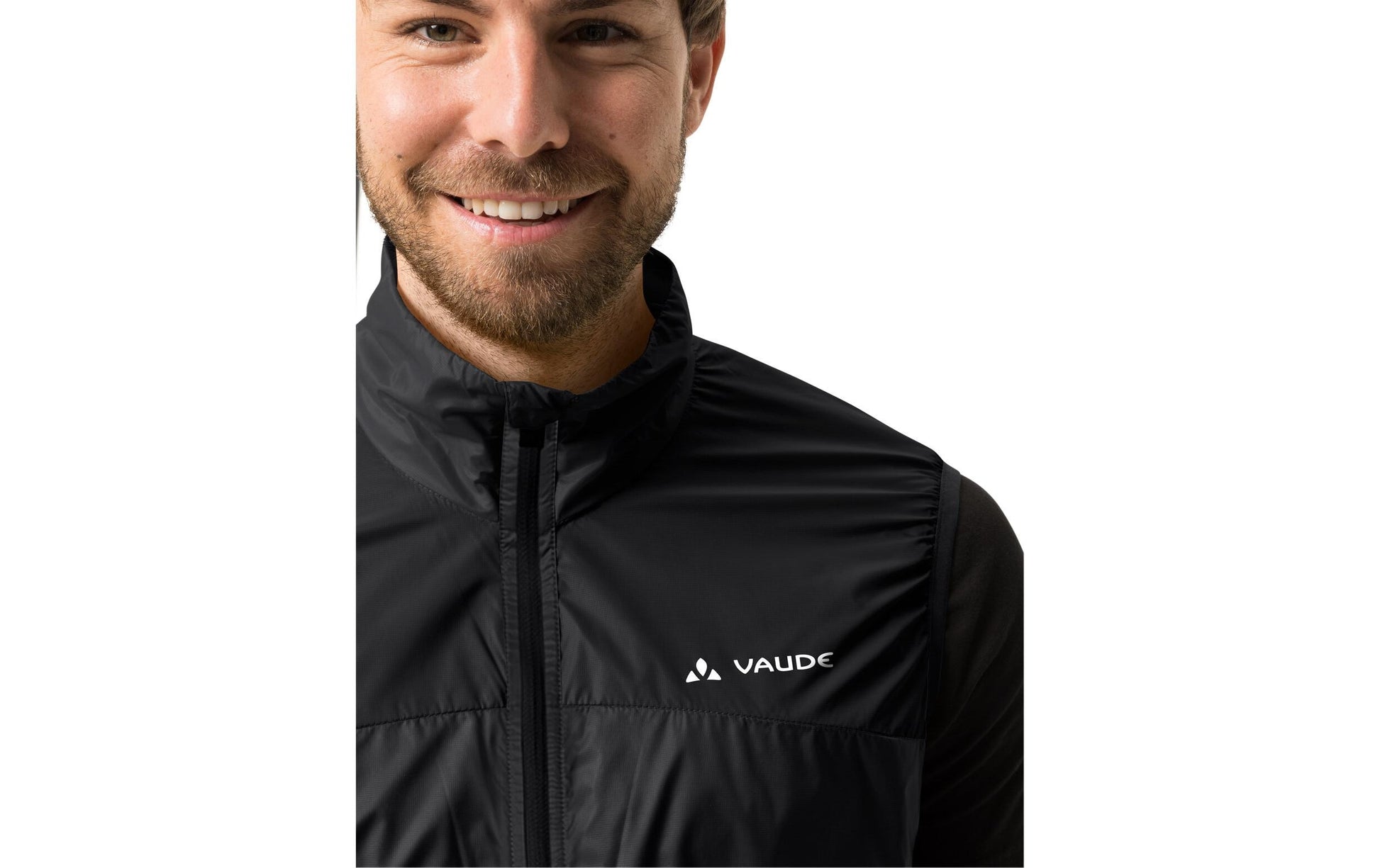 Vaude Matera Air Veloweste – L – Schwarz, Polyamid (recycelt), Winddicht, Atmungsaktiv