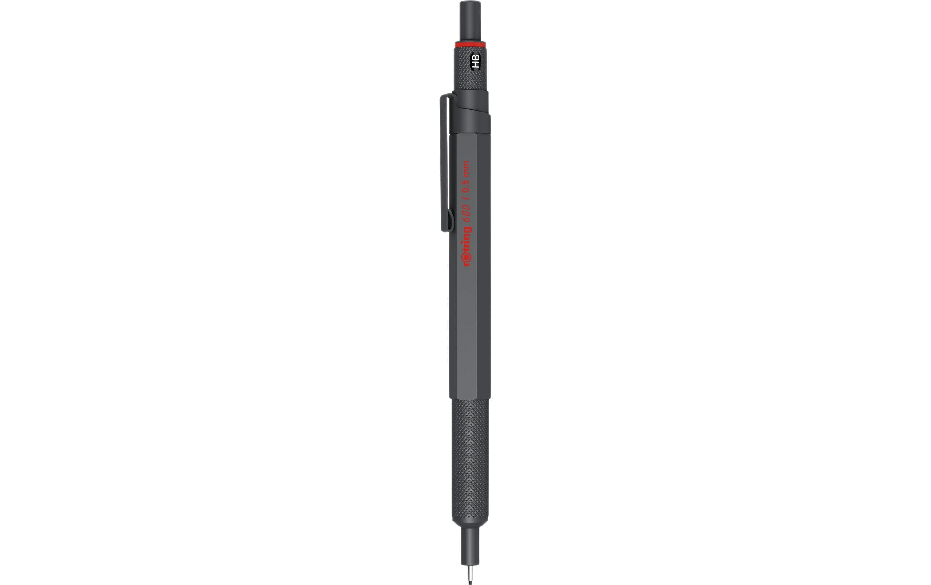 Rotring 600 Darkstone Druckbleistift – 0,5 mm – Metall – Grau – 12er-Pack