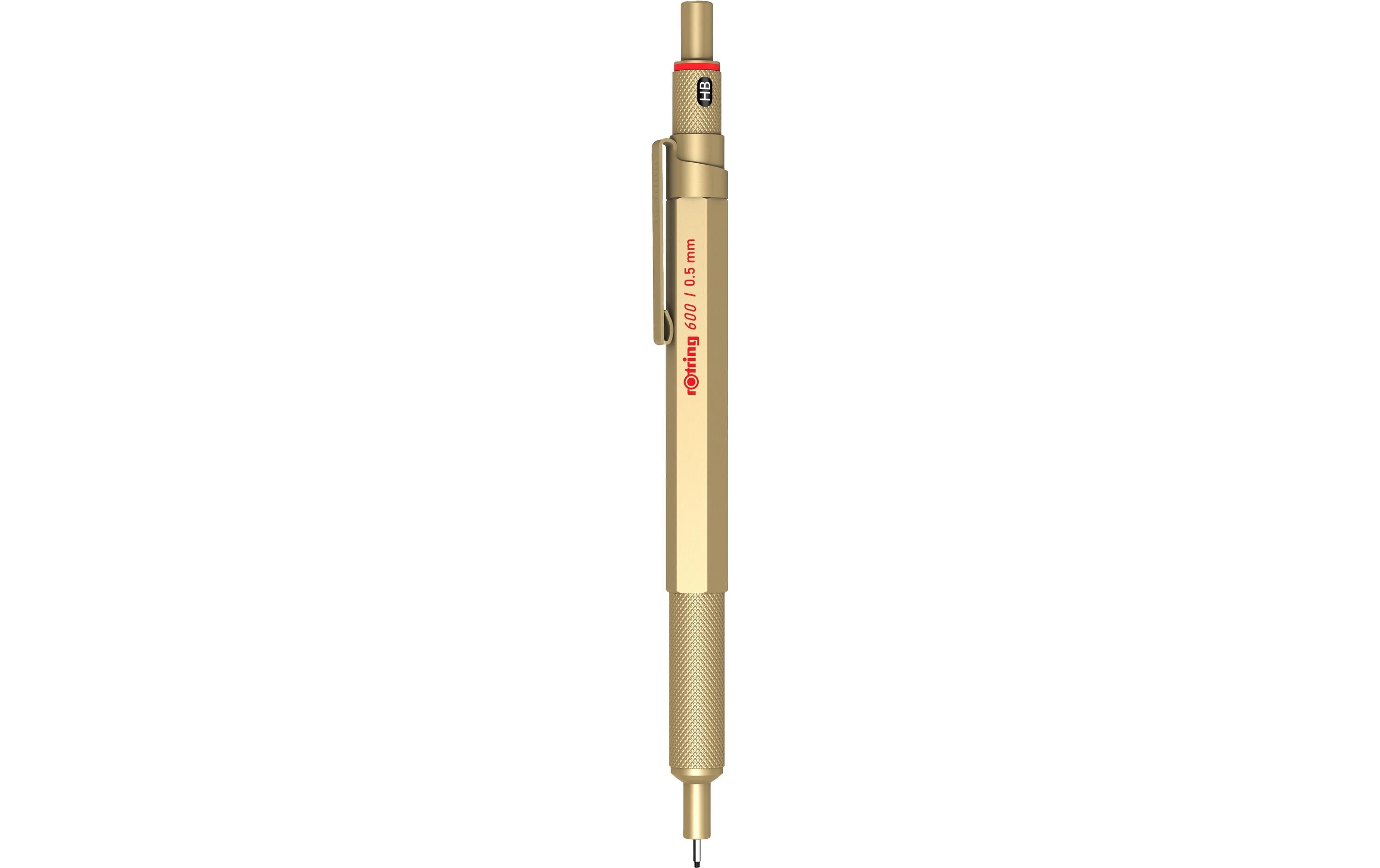 Rotring 600 Druckbleistift – 0,5 mm – Metall – Gold – 12er-Pack