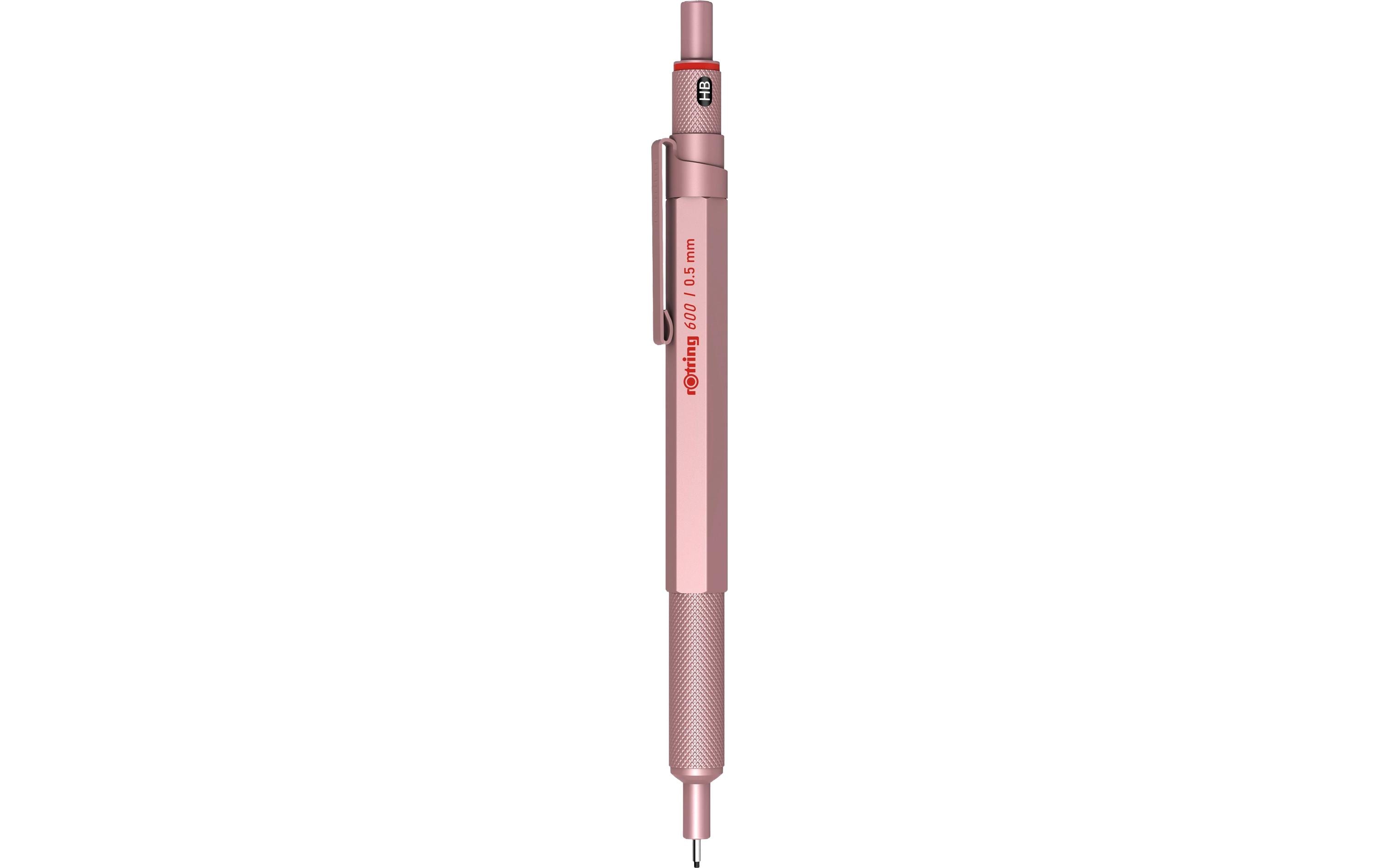 Rotring 600 Druckbleistift – 0,5 mm – Metall – Roségold – 12er-Pack