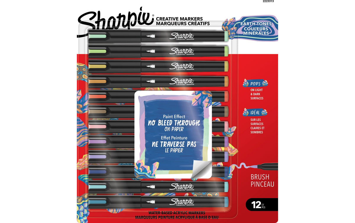 Sharpie Acrylmarker – Bürstenspitze – Erdtöne – 12er-Set