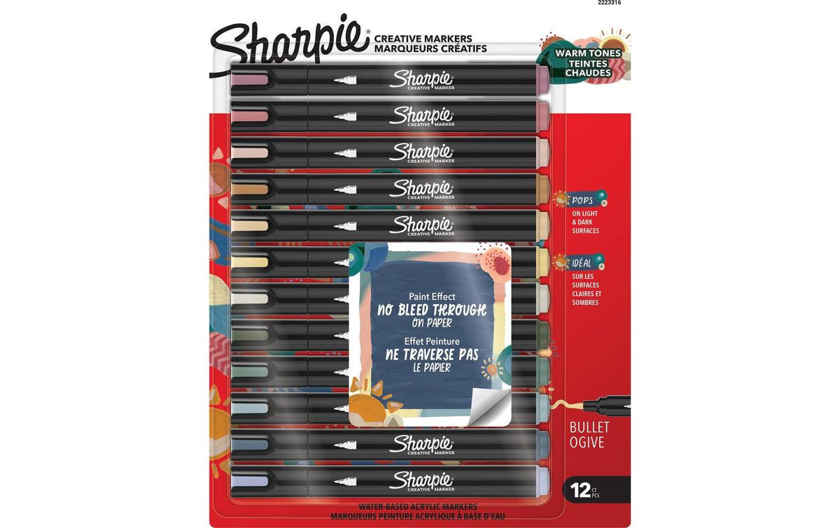 Sharpie Filzstifte – Rundspitze, wasserfest, wasserbasiert, 12 Farben