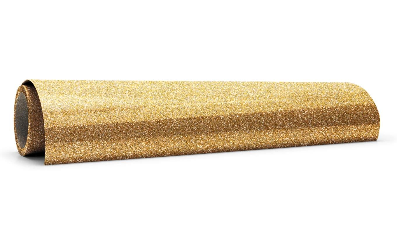 Cricut Aufbügelfolie Flex – 24,1 × 48,3 cm, Gold, Glitzernd – 1 Stück, Vinyl