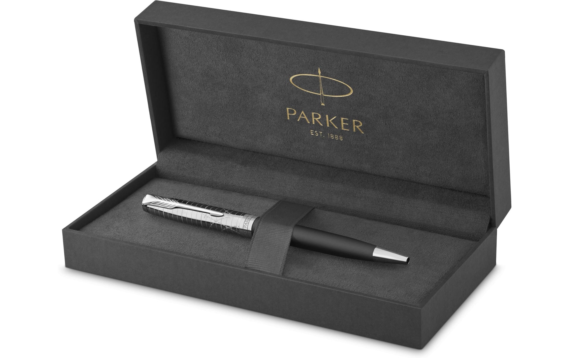Parker Sonnet M Kugelschreiber – Schwarz, Mittel, Gold/Grau, Nachfüllbar