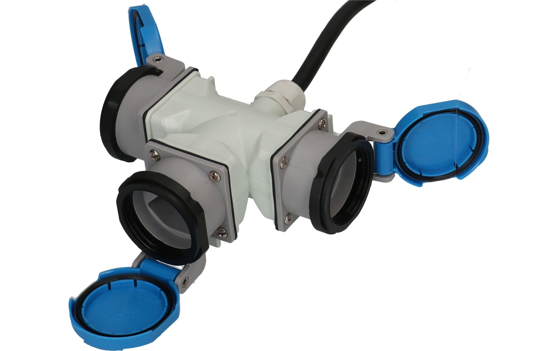 Maxcamp Verlängerungskabel, CEE 16-3–T23, 1,5 m, IP55, 1,5 mm², halogenfrei – blau/schwarz