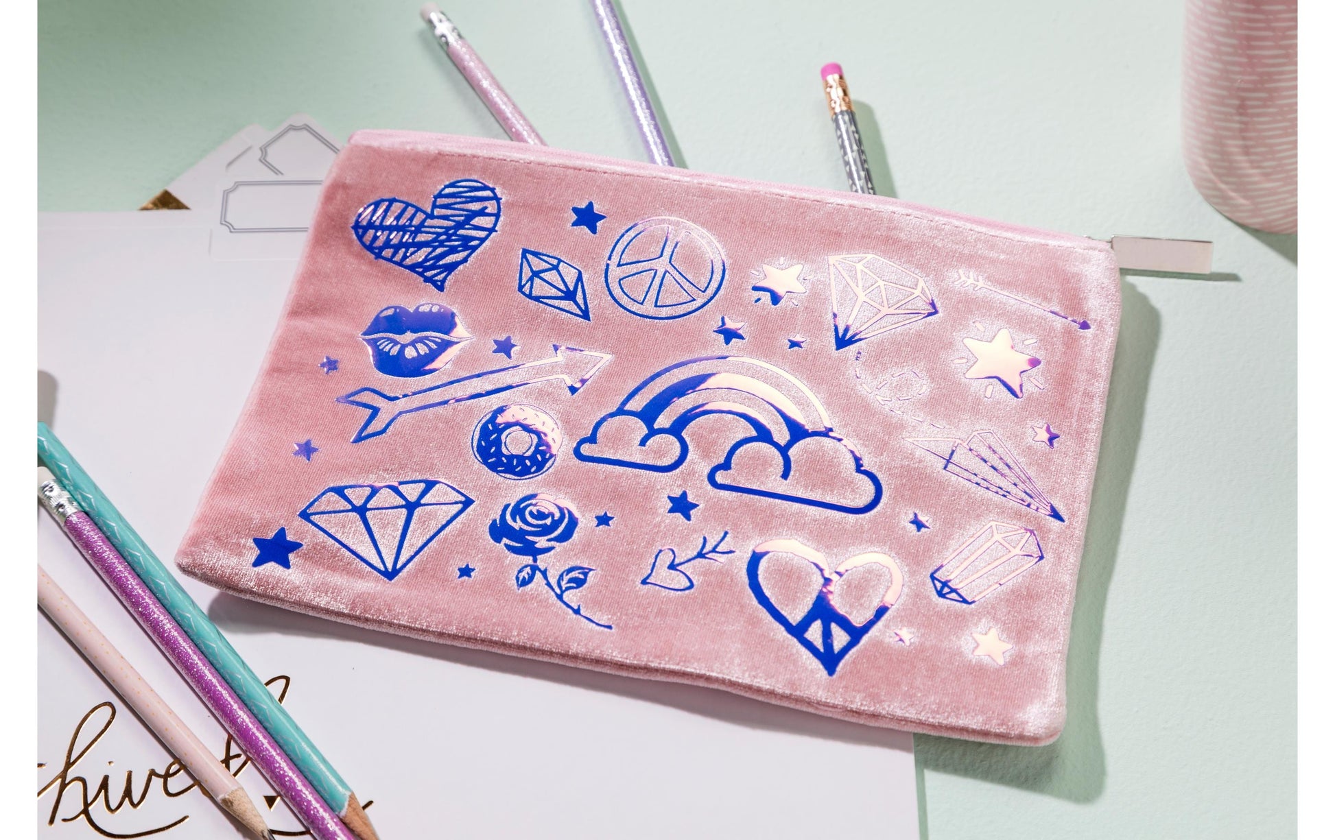 Cricut Smart-Aufbügelfolie Smart Holo – 33 × 91 cm, blau, holographisch – 1 Stück, für Cricut Maker, Cricut Explore