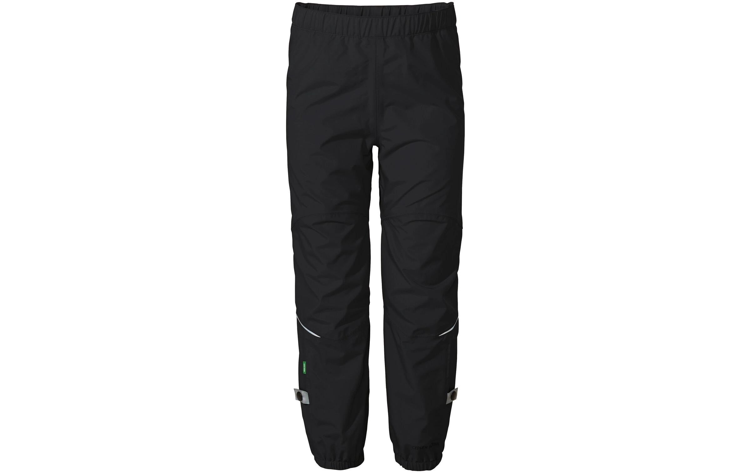 VAUDE Veloregenhose – Gr. 146/152 – Schwarz, Polyester (recycelt), PU-Membran, wasserdicht