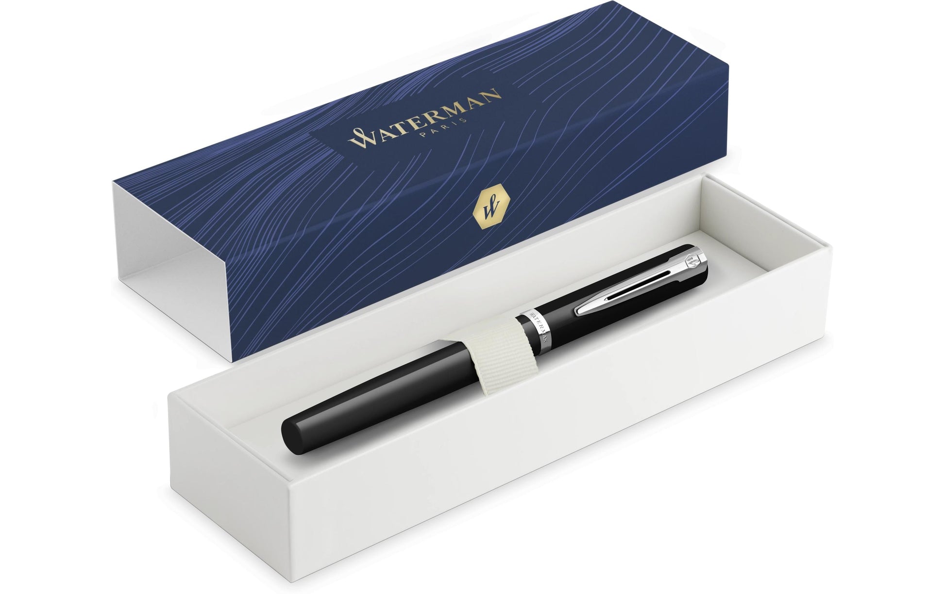 Waterman Allure Impression – Füllfederhalter – M – Schwarz – Palladium-plattiert – Geschenkbox