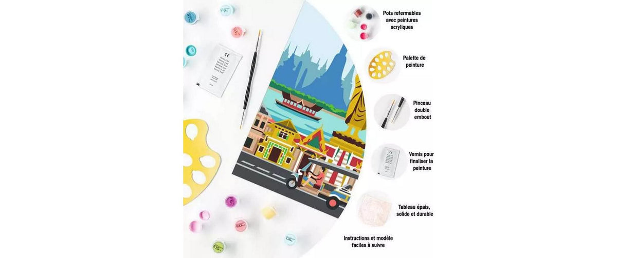 Ravensburger CreArt – Malen-nach-Zahlen-Set – Buntes Bangkok – ab 12 Jahren