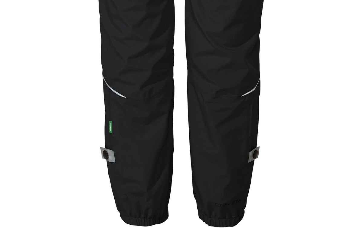 VAUDE Veloregenhose – Gr. 122/128 – Schwarz, Polyester (recycelt), Polyurethan-Membran