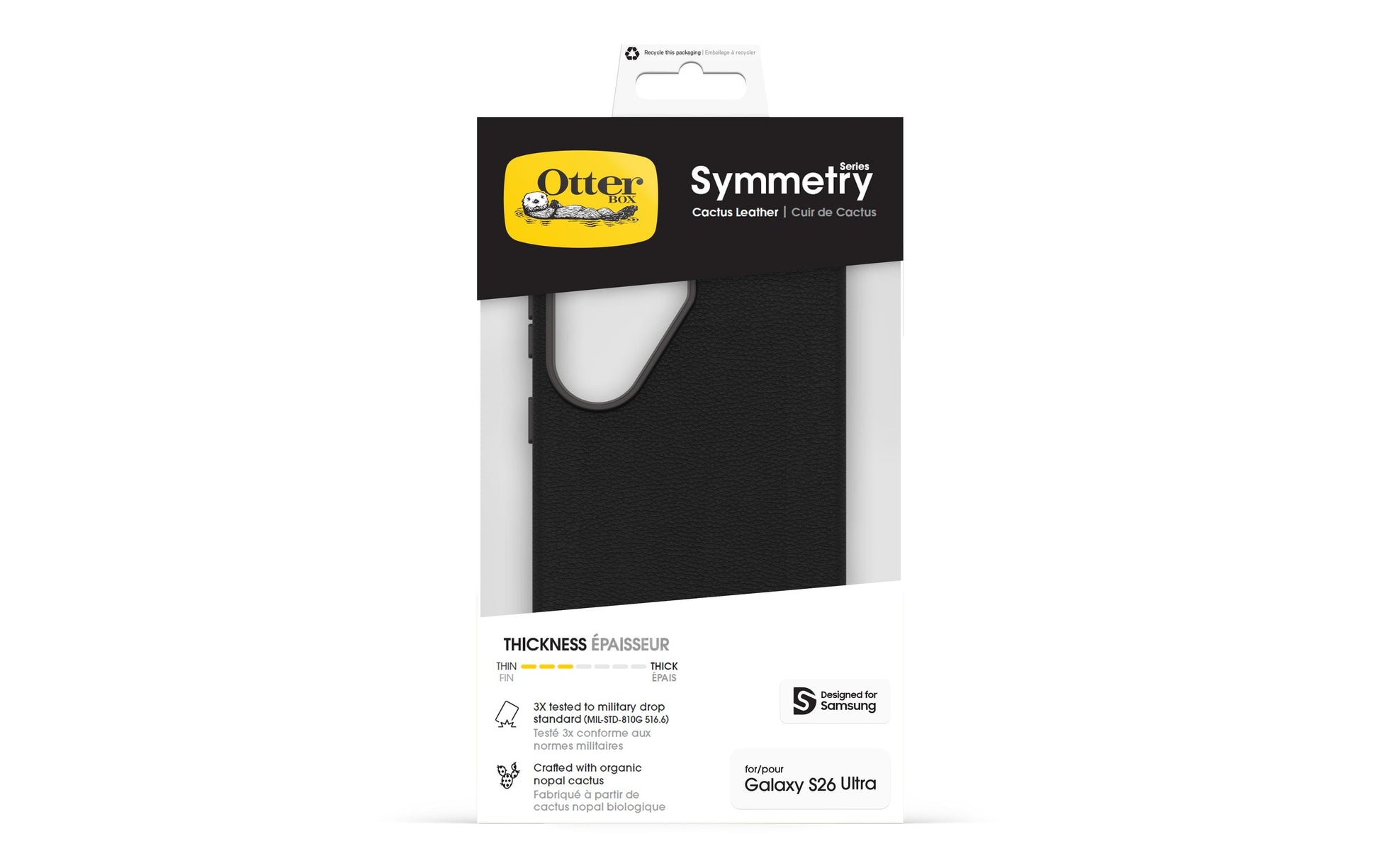 OtterBox Symmetry Kaktusleder – Rückcover – für Smartphones, Kaktusleder, Schwarz, Marston