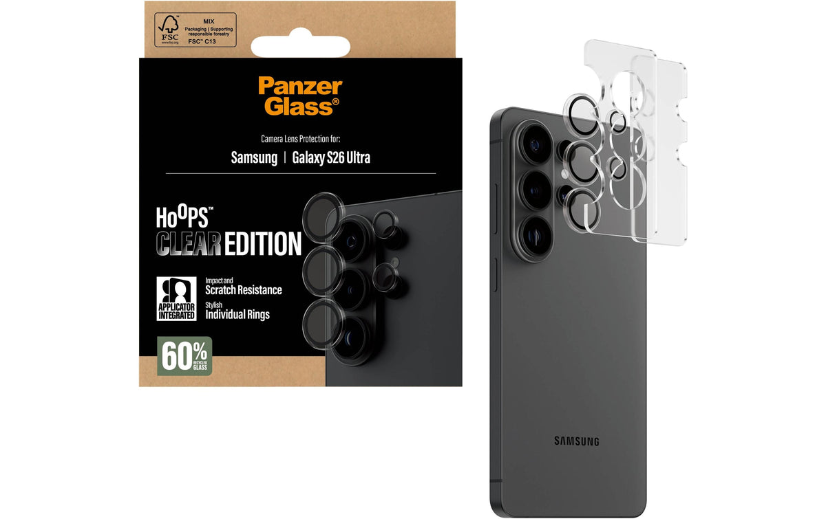 Panzerglass Hoops – Spezial-Zubehör – Kameraschutz – für Galaxy S26 Ultra – Transparent