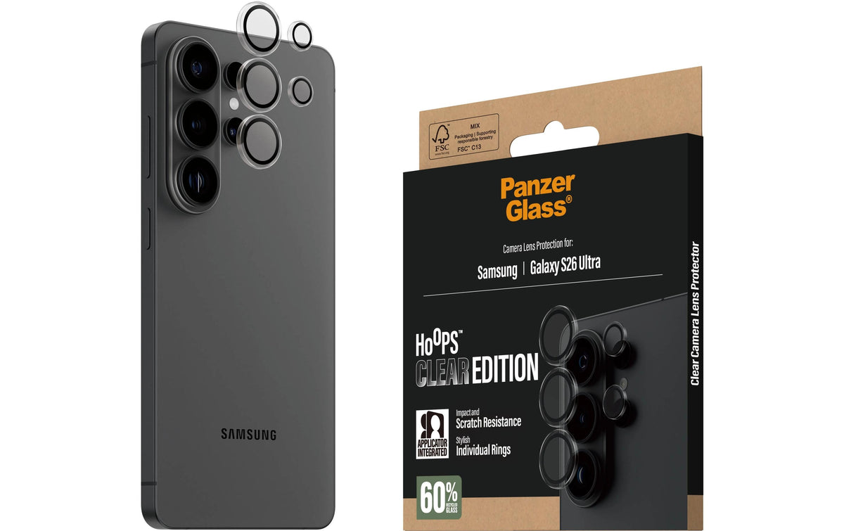 Panzerglass Hoops – Spezial-Zubehör – Kameraschutz – für Galaxy S26 Ultra – Transparent