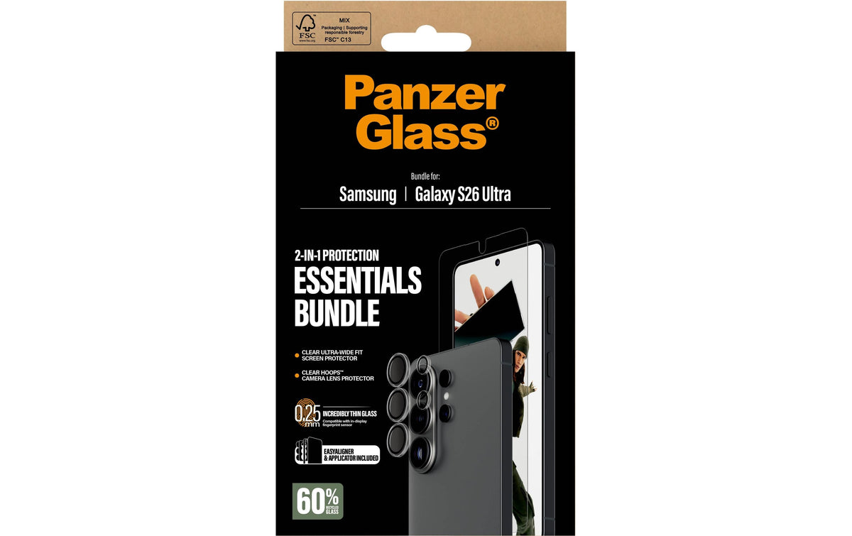 PanzerGlass – Kameralinsenschutz, 2-in-1 – für Samsung Galaxy S26 Ultra – Transparent