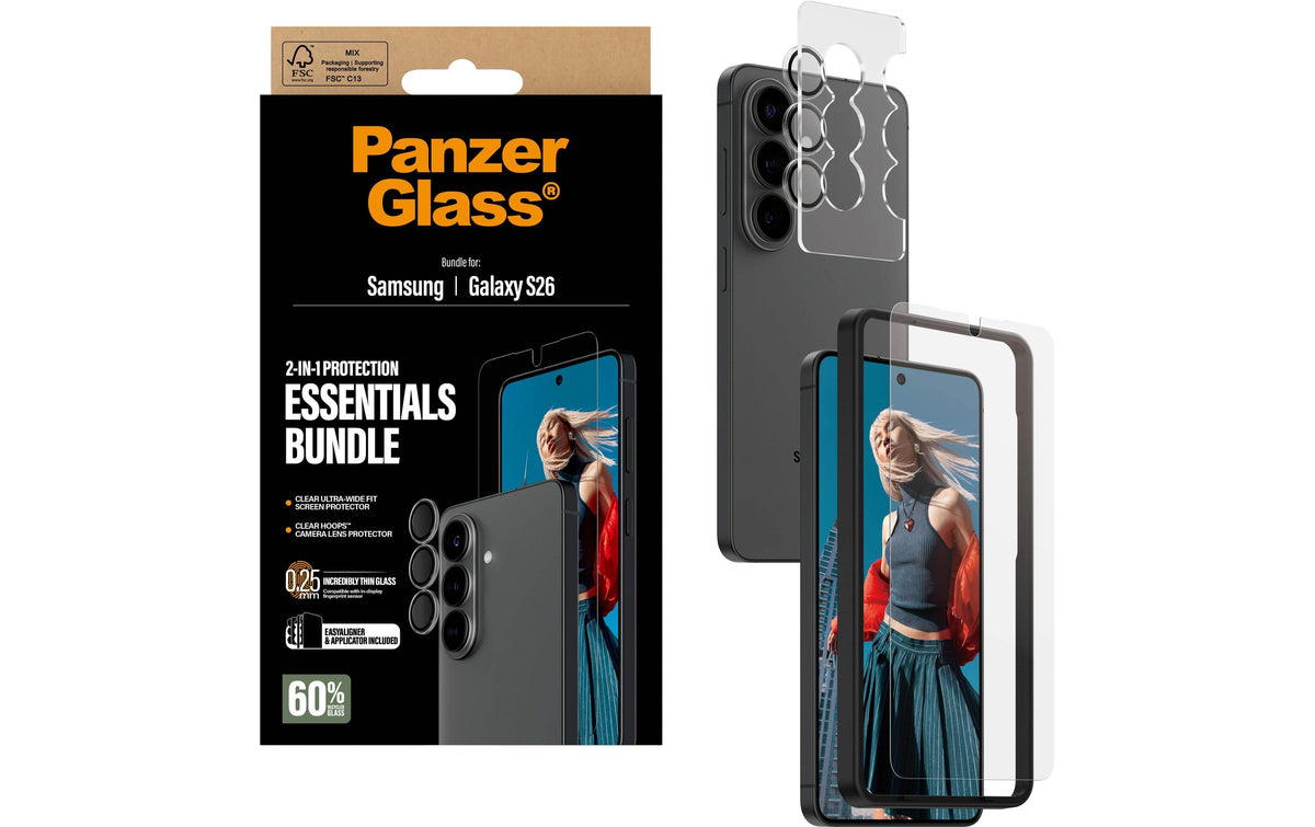 PanzerGlass – Kameralinsenschutz, 2-in-1 – für Galaxy S26 – Transparent