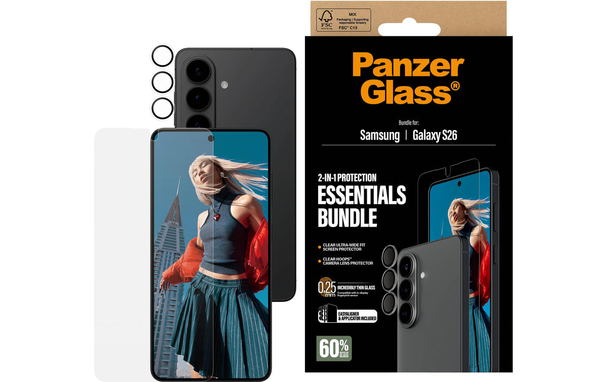 PanzerGlass – Kameralinsenschutz, 2-in-1 – für Galaxy S26 – Transparent