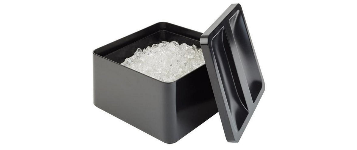 APS Eiswürfelbehälter – Kunststoff (PP/SAN), Schwarz, 300 Eiswürfel, verschiedene Formen