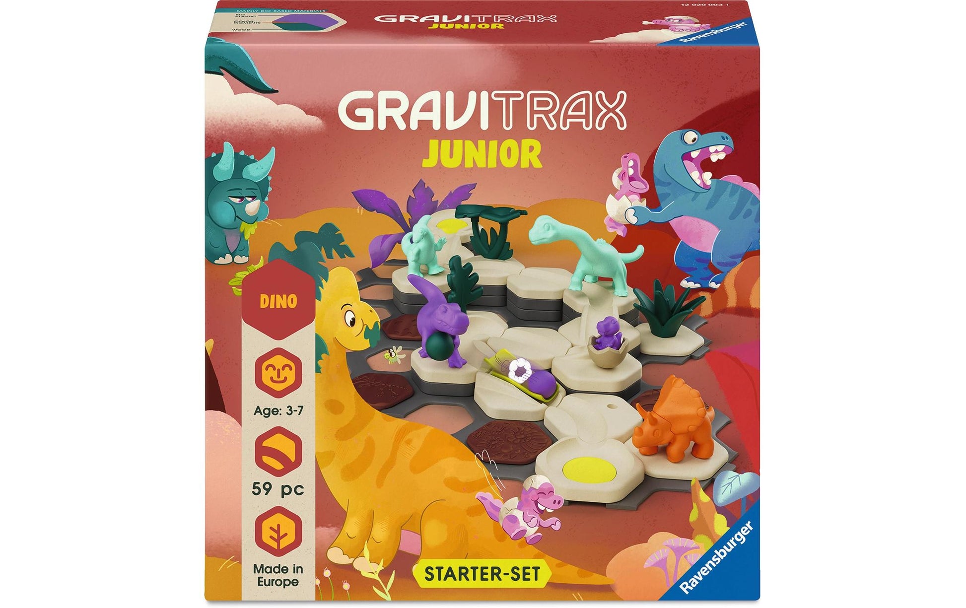 Ravensburger GraviTrax StarterSet S Kugelbahn – Dino – 58-teilig – ab 3 Jahren – Biokunststoff – FSC