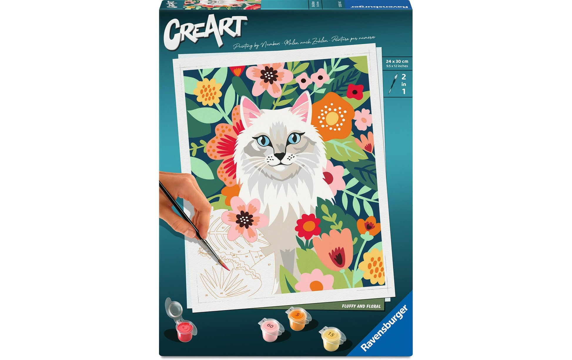 Ravensburger CreArt – Malen-nach-Zahlen-Set – Flauschig (Tiere) – ab 12 Jahren
