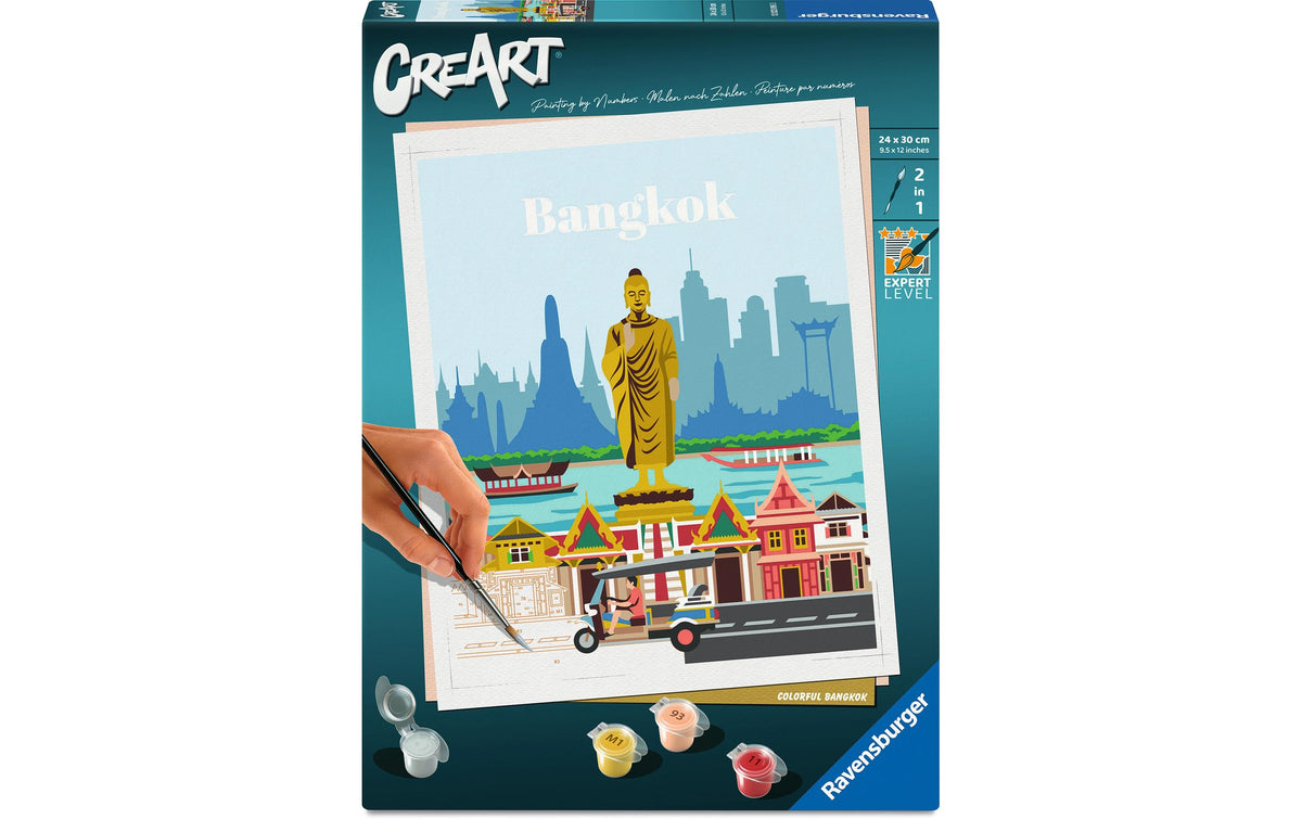 Ravensburger CreArt – Malen-nach-Zahlen-Set – Buntes Bangkok – ab 12 Jahren