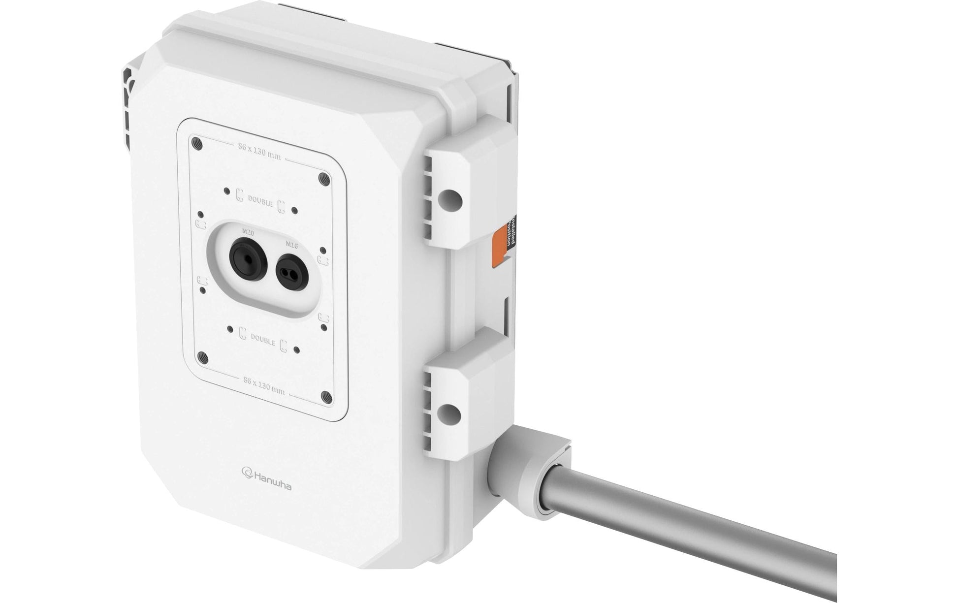 Hanwha SBP-050NBW Installationsschrank – Vandalismusschutz, Innen/Aussen – für Hanwha Kameras – Weiss
