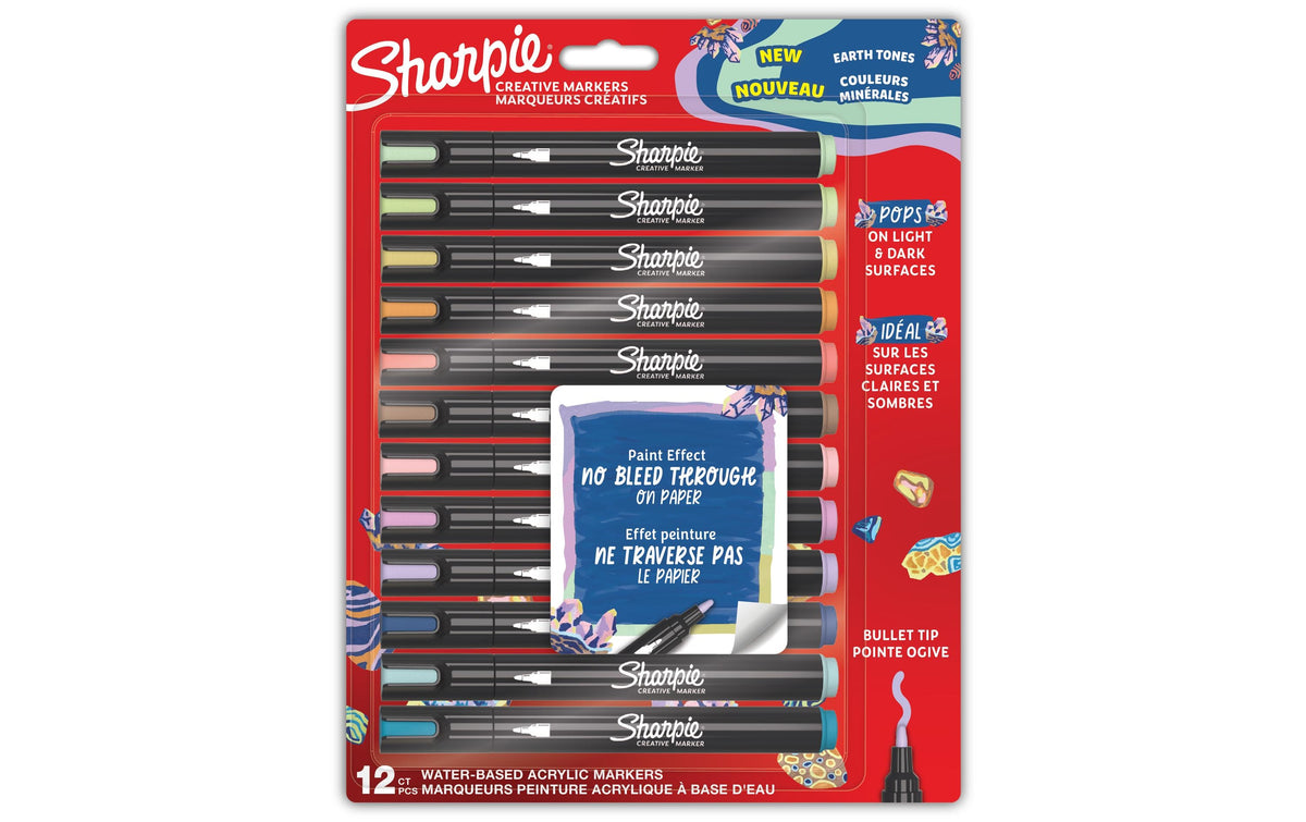 Sharpie Acrylmarker – Rundspitze 2,5 mm – Erdtöne – 12er-Set