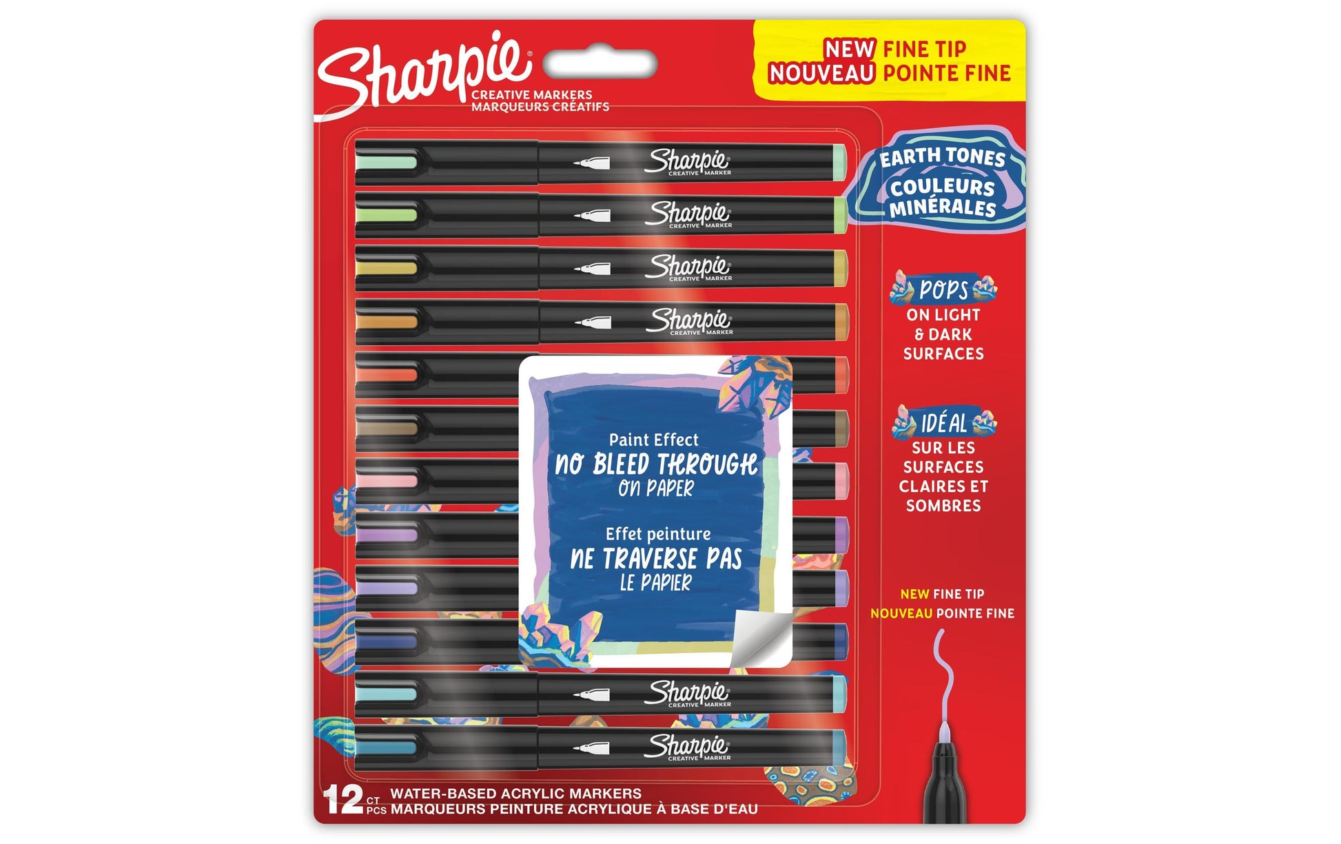 Sharpie Kreativmarker Acryl – Feine Spitze – Mehrfarbig – 12er-Pack