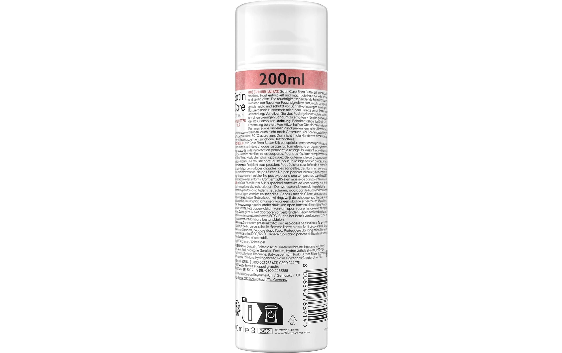Gillette Satin Care Rasiergel – Sheabutter – 200 ml