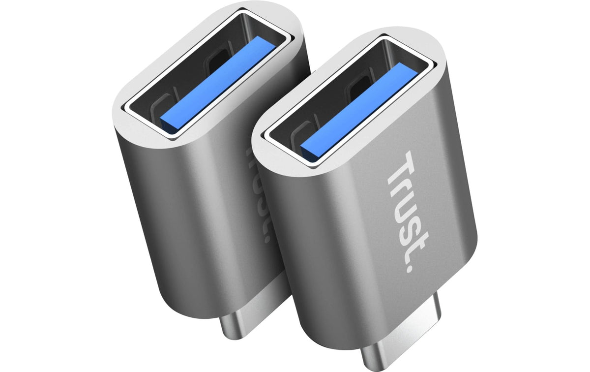 Trust Calyx USB-C zu USB-A Adapter – USB 2.0 (480 Mbit/s), Grau