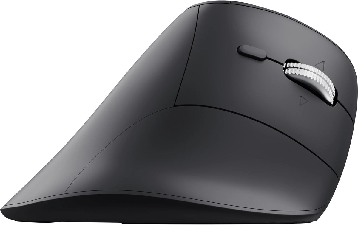 Trust Vyran – Vertikale Maus – Kabellos (Bluetooth/2,4 GHz), Rechtshänder, Schwarz