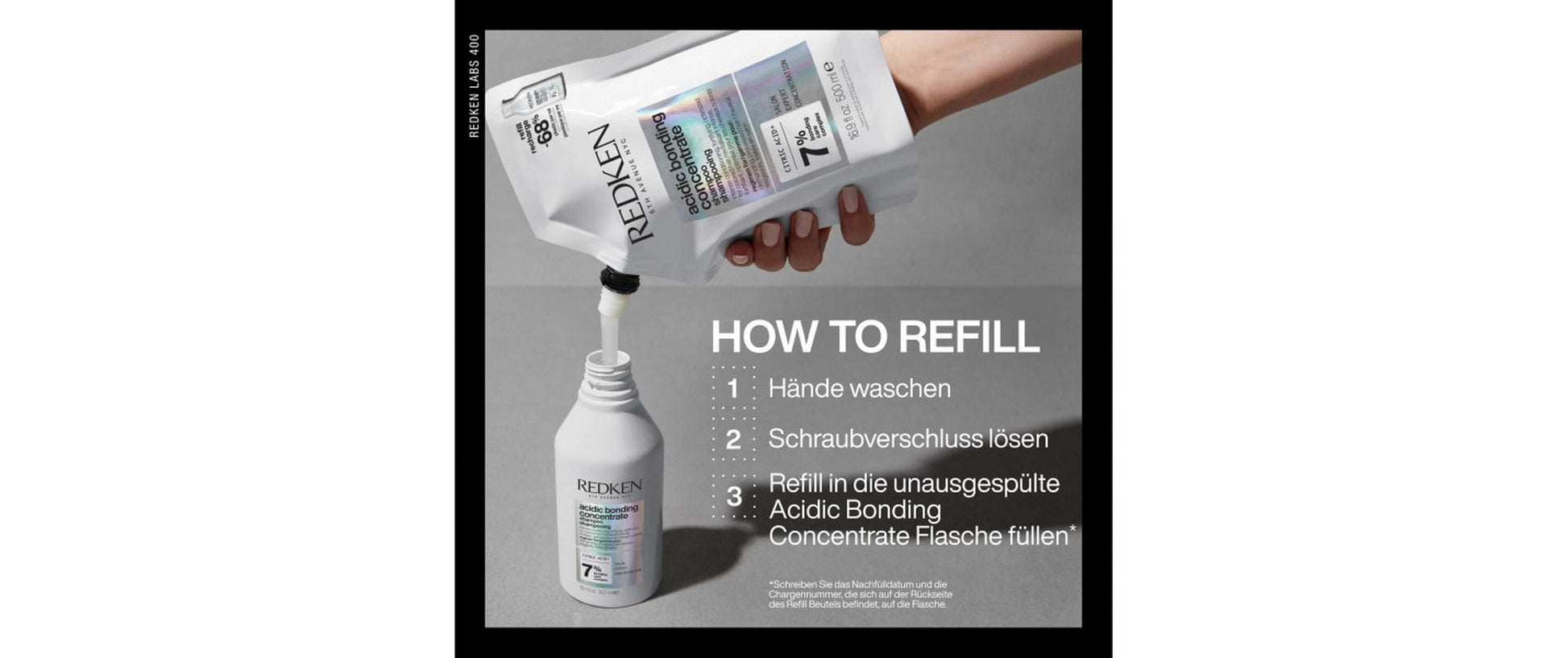 Redken Shampoo Acidic Bonding Concentrate – Nachfüllbeutel – 500 ml