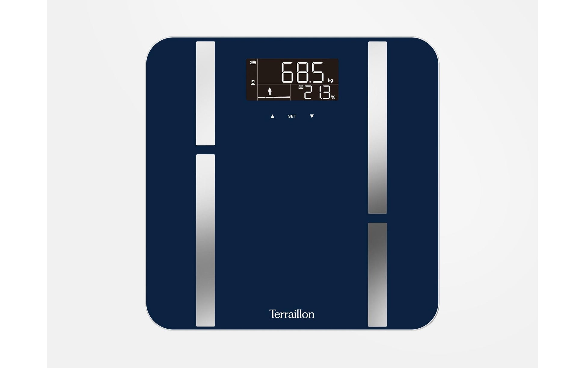 Terraillon Paketwaage X-line Fit – Tragkraft 180 kg, Teilung 100 g, Wiegefläche 30 × 30 cm, PC-Anschluss