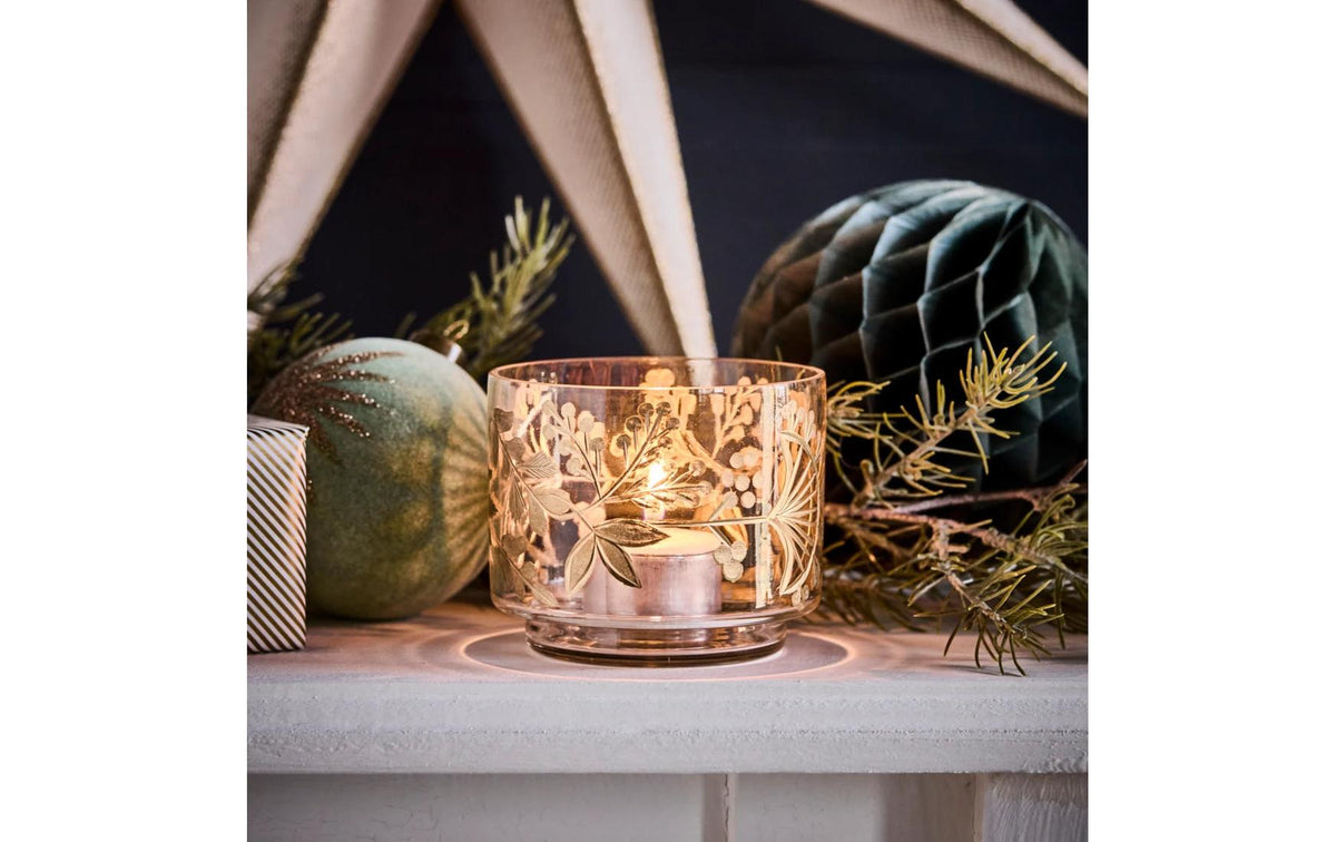 Society of Lifestyle House Doctor Find Windlicht – Glas, Mehrfarbig – Ø 9 × 7,5 cm