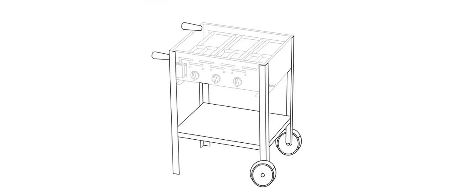 Blaser + trösch PROFI 3 fahrbares Untergestell – Edelstahl – Silber – 650 × 600 × 530 mm
