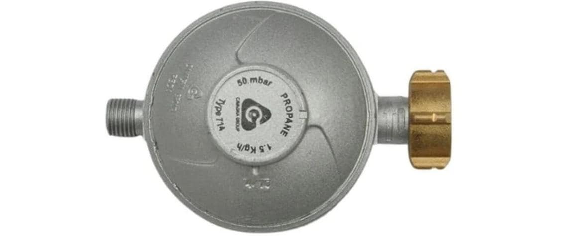Blaser + trösch Druckregler – 50 mbar, 1/4" Anschluss, für Gasflaschen mit Schweizer Anschluss, Metall