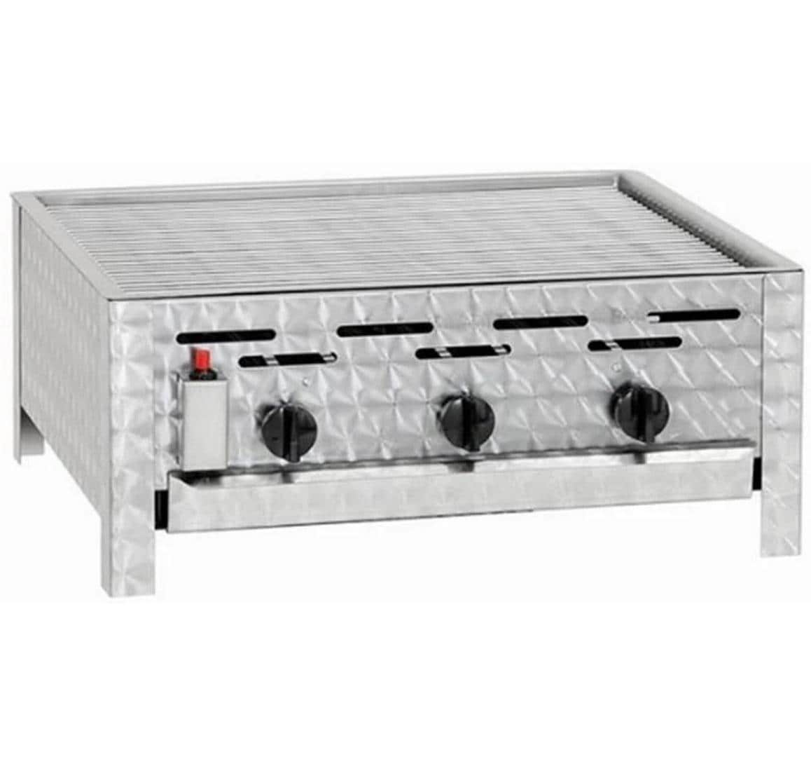 Blaser + trösch Gastrobräter PROFI 3 – 3 Brenner, 2796,5 cm² Grillfläche, 13 kW – Silber/Edelstahl