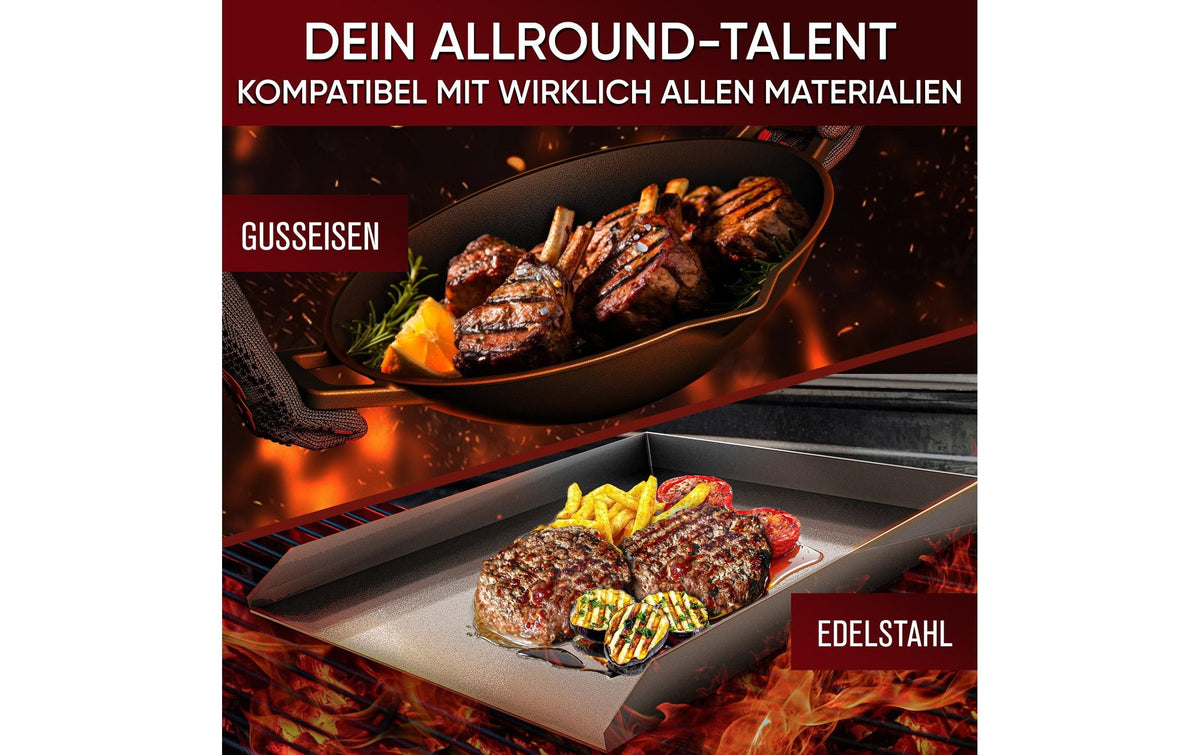 Gusskoenig Schaber Ringreiniger – Edelstahlborsten – 18,0 × 18,0 × 18,0 cm – Silber