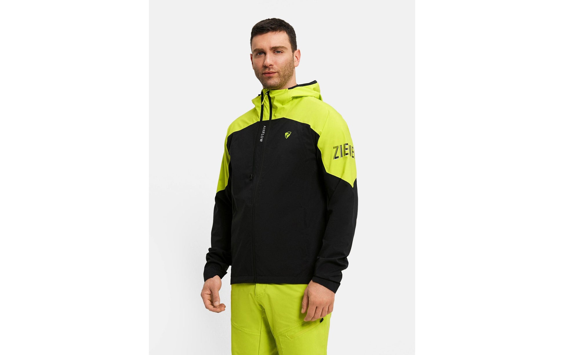 Ziener Regenjacke NEMIL-Z – Grösse 52 – Grün/Schwarz, Polyester
