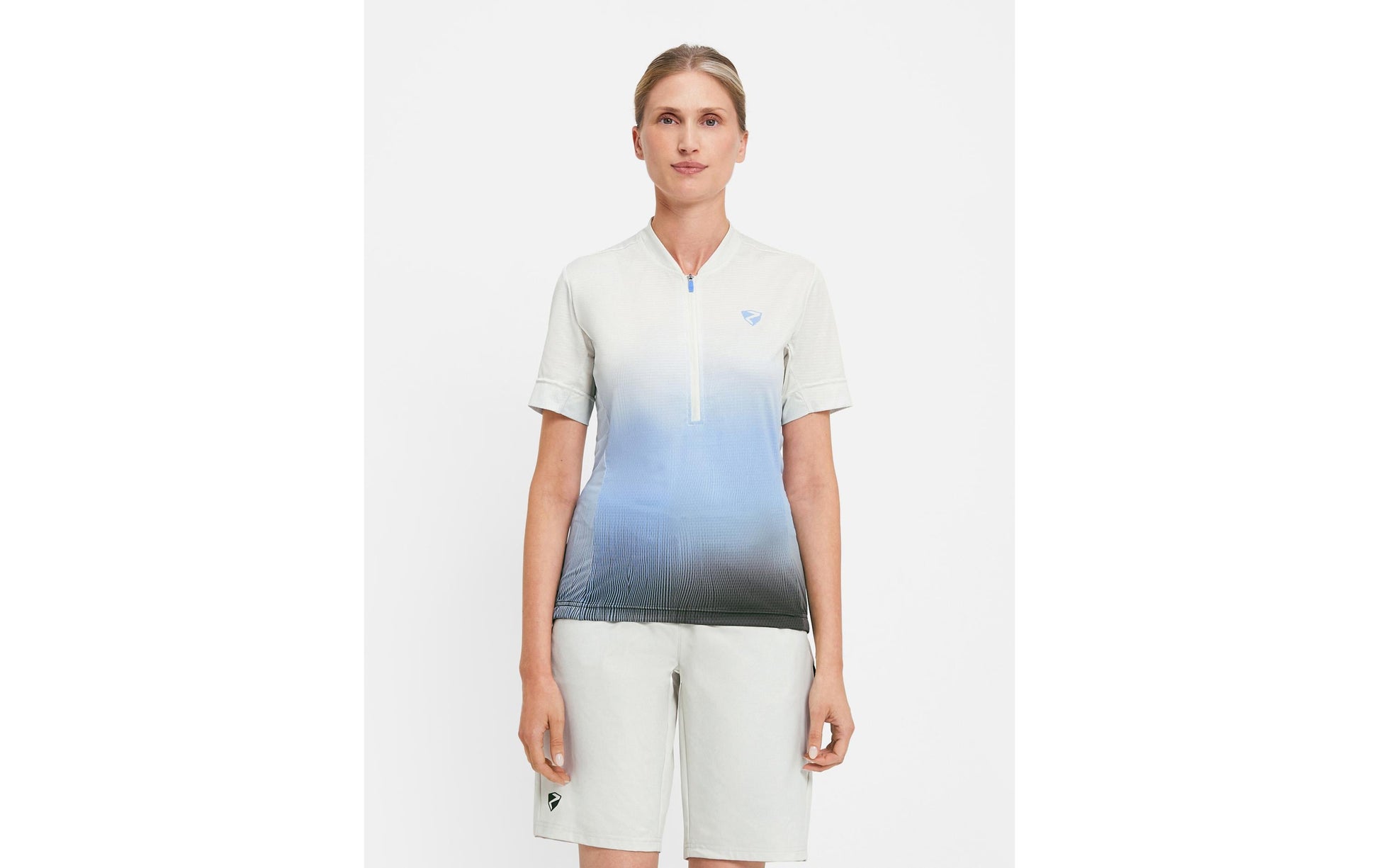 Ziener Velotrikot NELENIA-Z – Grösse 34 – Blau/Weiss, Elasthan/Polyester, Kurzarm