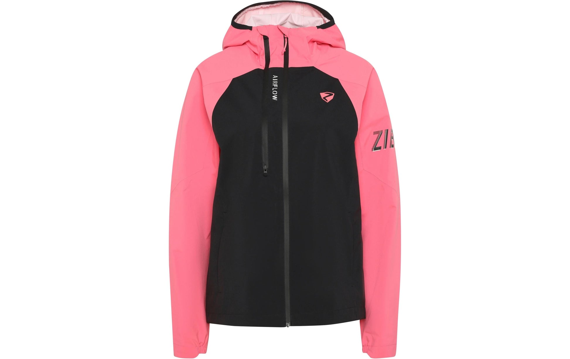Ziener Damen-Wetterjacke – Schwarz/Rosa, Grösse 42